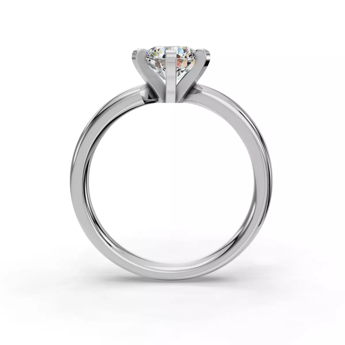 Ilana Six-Prong Solitaire Engagement Ring (2.7 mm) - 18K White Gold