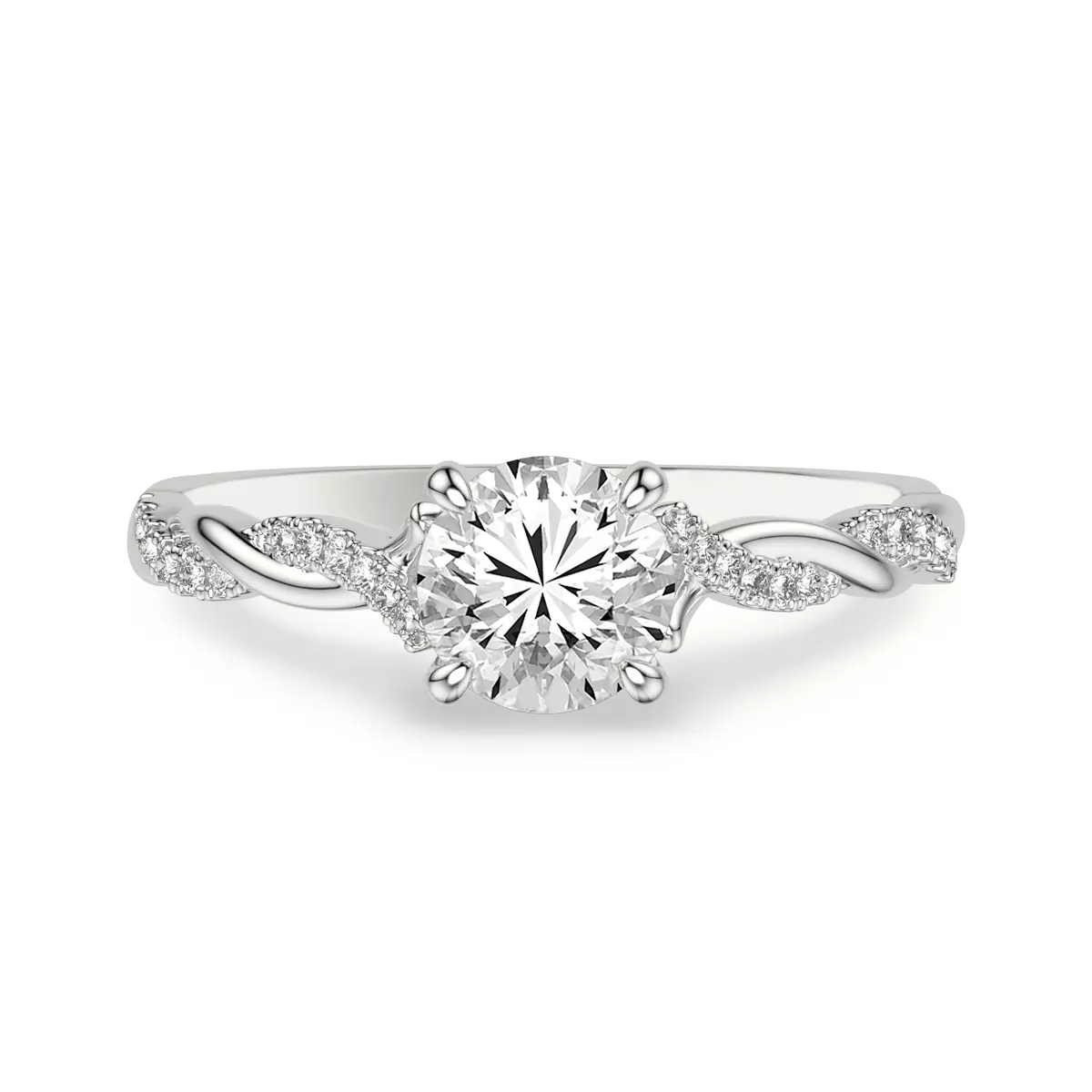 Kayleigh Diamond Twist Engagement Ring - Platinum