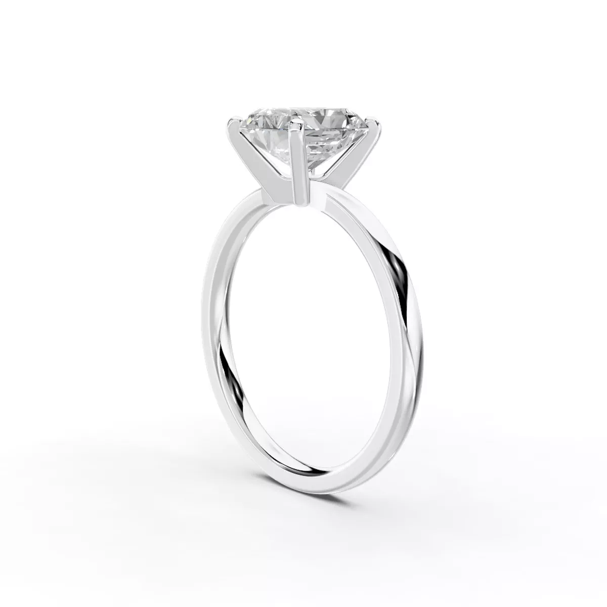 Linda 1.5mm Comfort Fit Engagement Ring - 14K White Gold