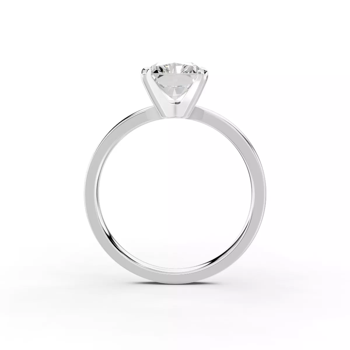 Linda 1.5mm Comfort Fit Engagement Ring - 14K White Gold