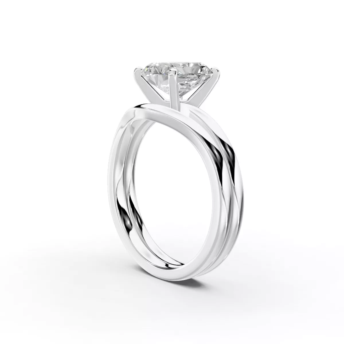 Linda 1.5mm Comfort Fit Engagement Ring - 14K White Gold