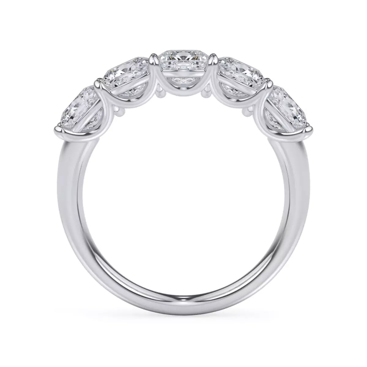 Cushion Cut Lab Diamond 5 Stone Ring (3.00 ct. tw.) - Platinum
