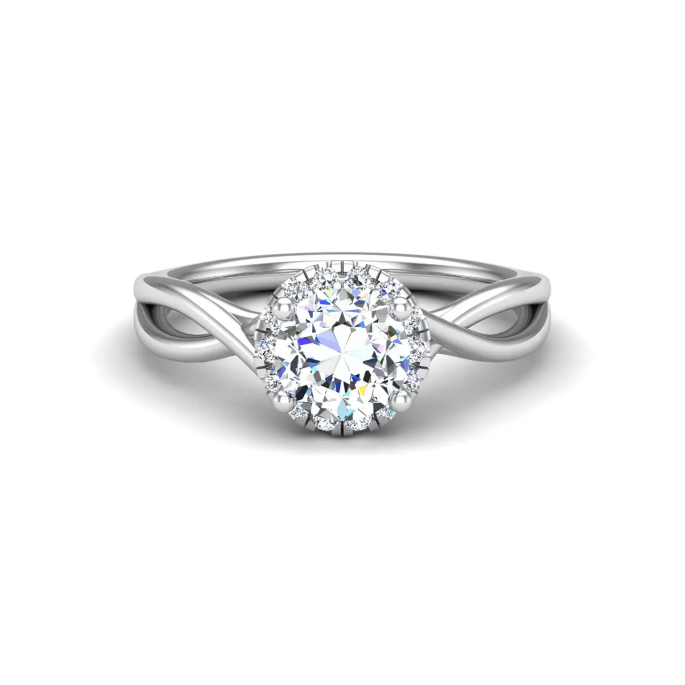 Radiant Halo Frame Platinum Engagement Ring