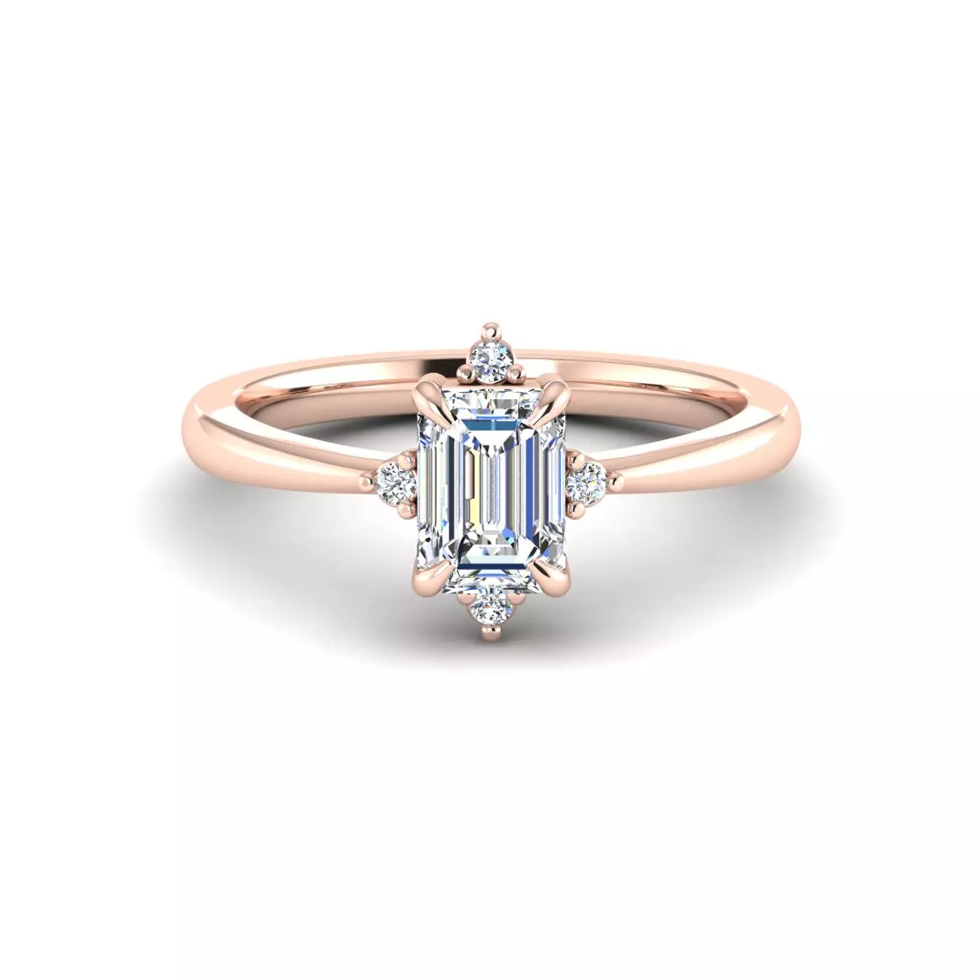 Radiant Halo Frame 14K Rose Gold Engagement Ring