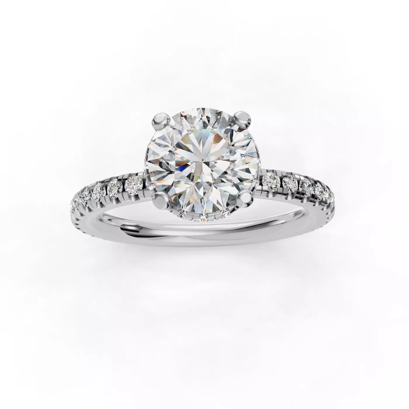 Secret Halo Sparkle Platinum Engagement Ring