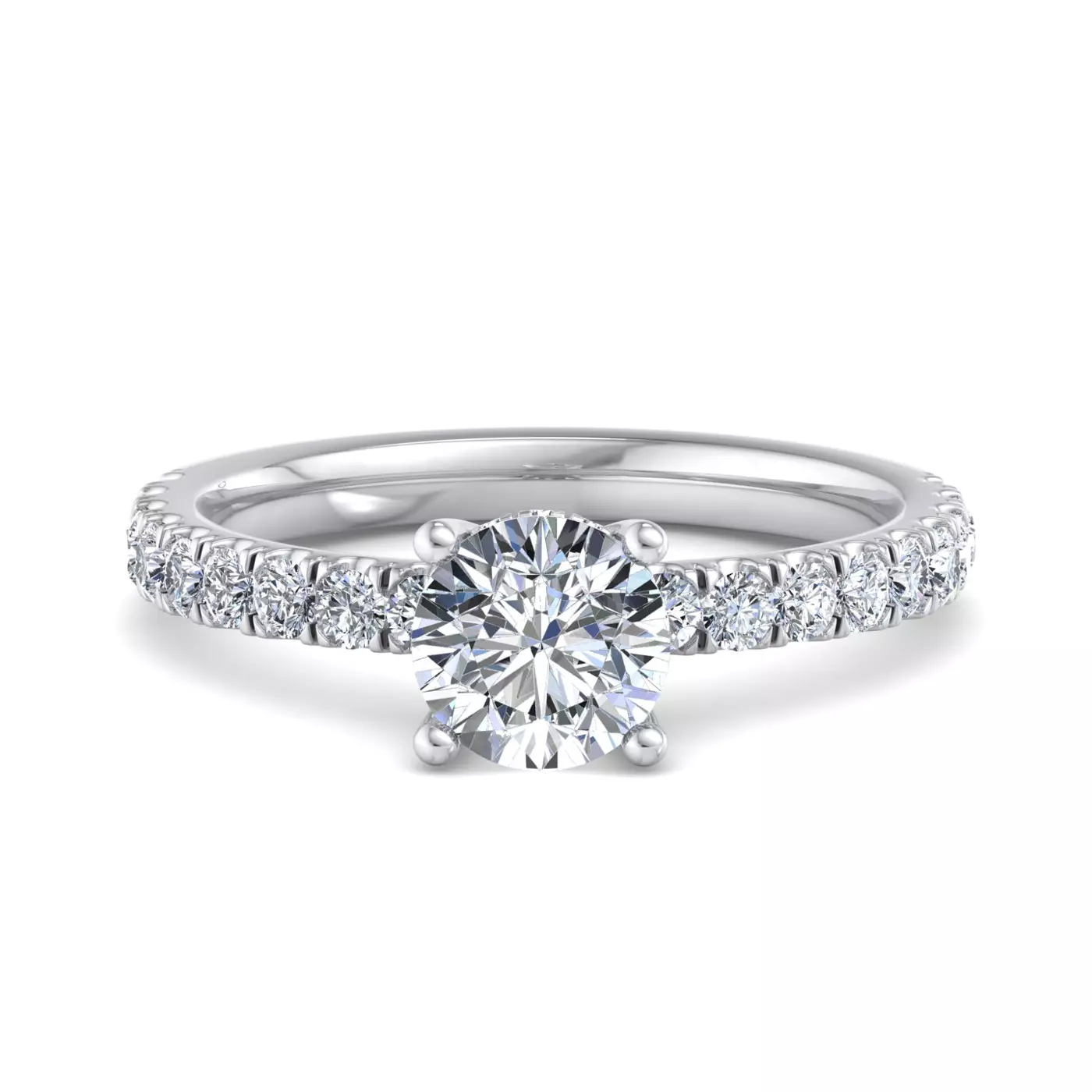 Secret Halo Sparkle 18K White Gold Engagement Ring