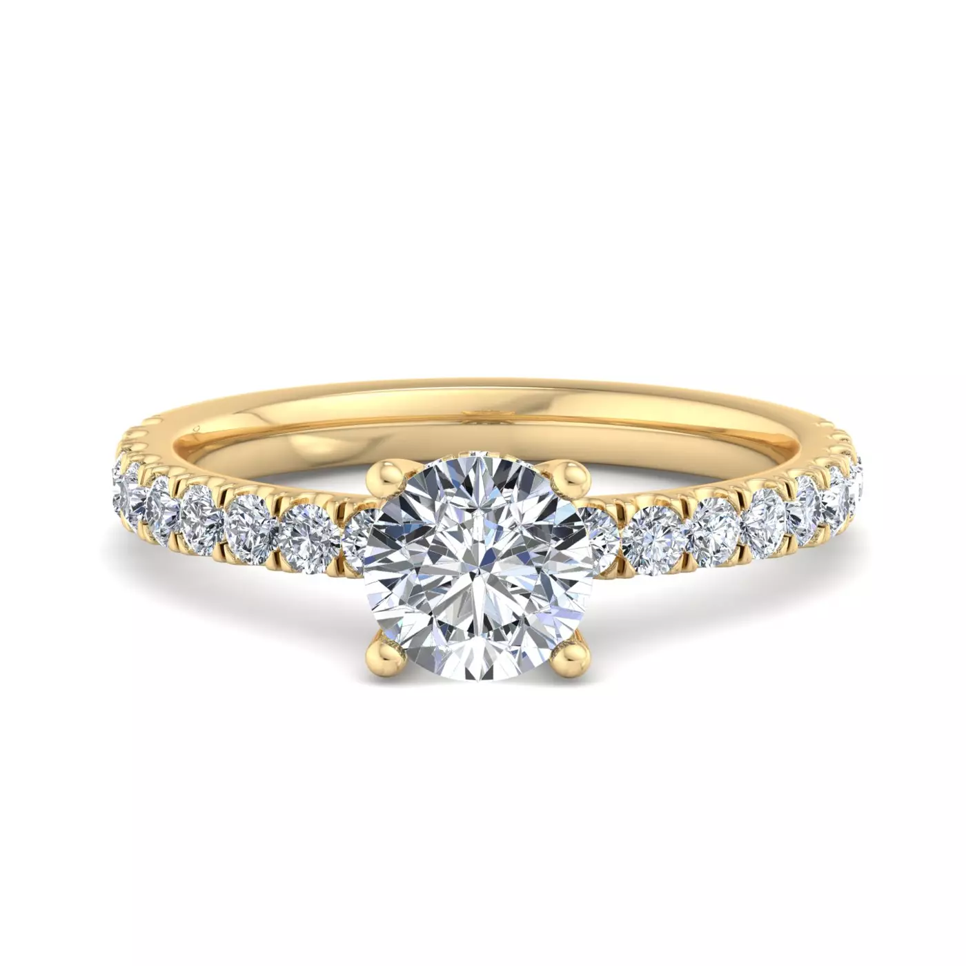 Secret Halo Sparkle 18K Yellow Gold Engagement Ring