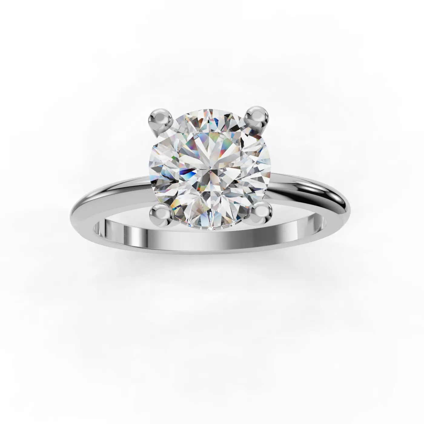 Secret Halo Sparkle 14K White Gold Engagement Ring
