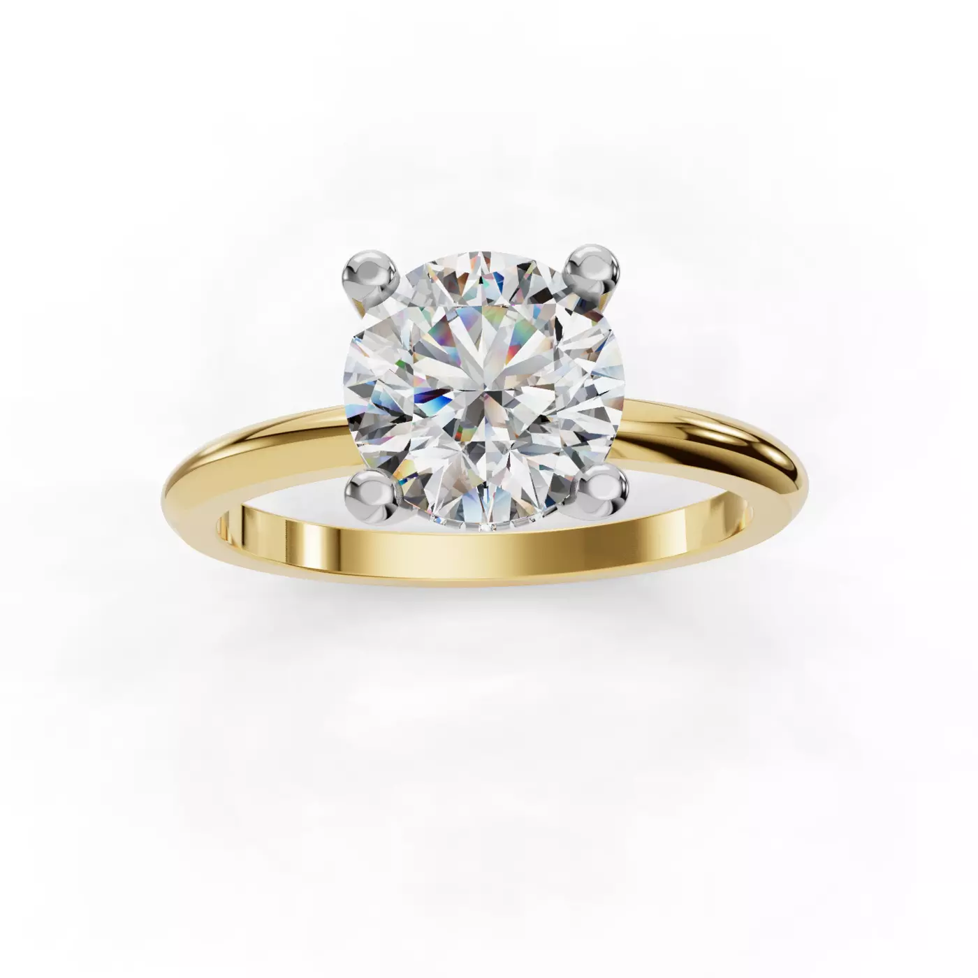 Secret Halo Sparkle 18K Yellow Gold Engagement Ring