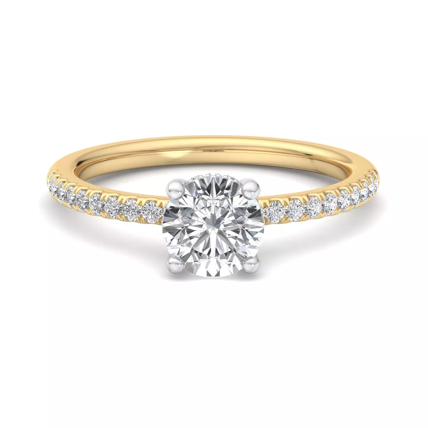 Hidden Halo Sparkle 14K Yellow Gold Engagement Ring