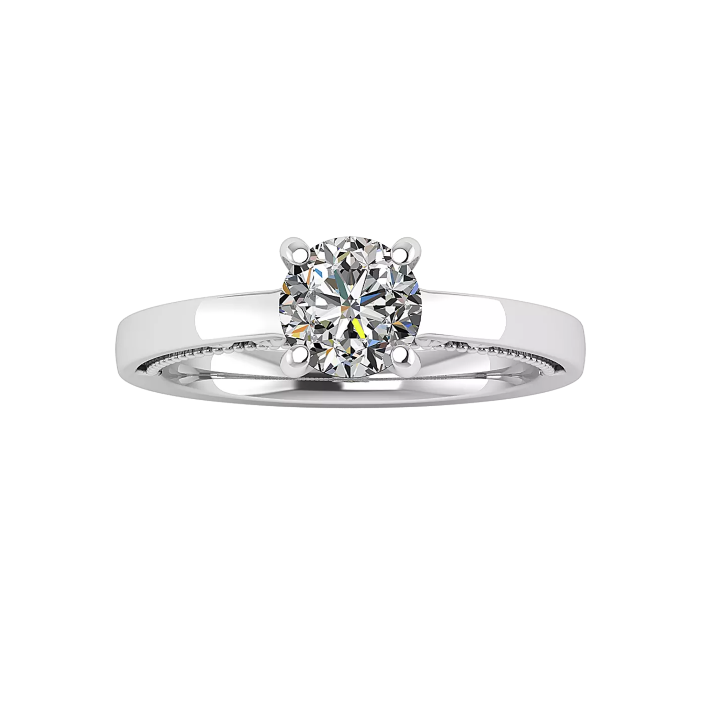 Classic Solitaire Focus 14K White Gold Engagement Ring