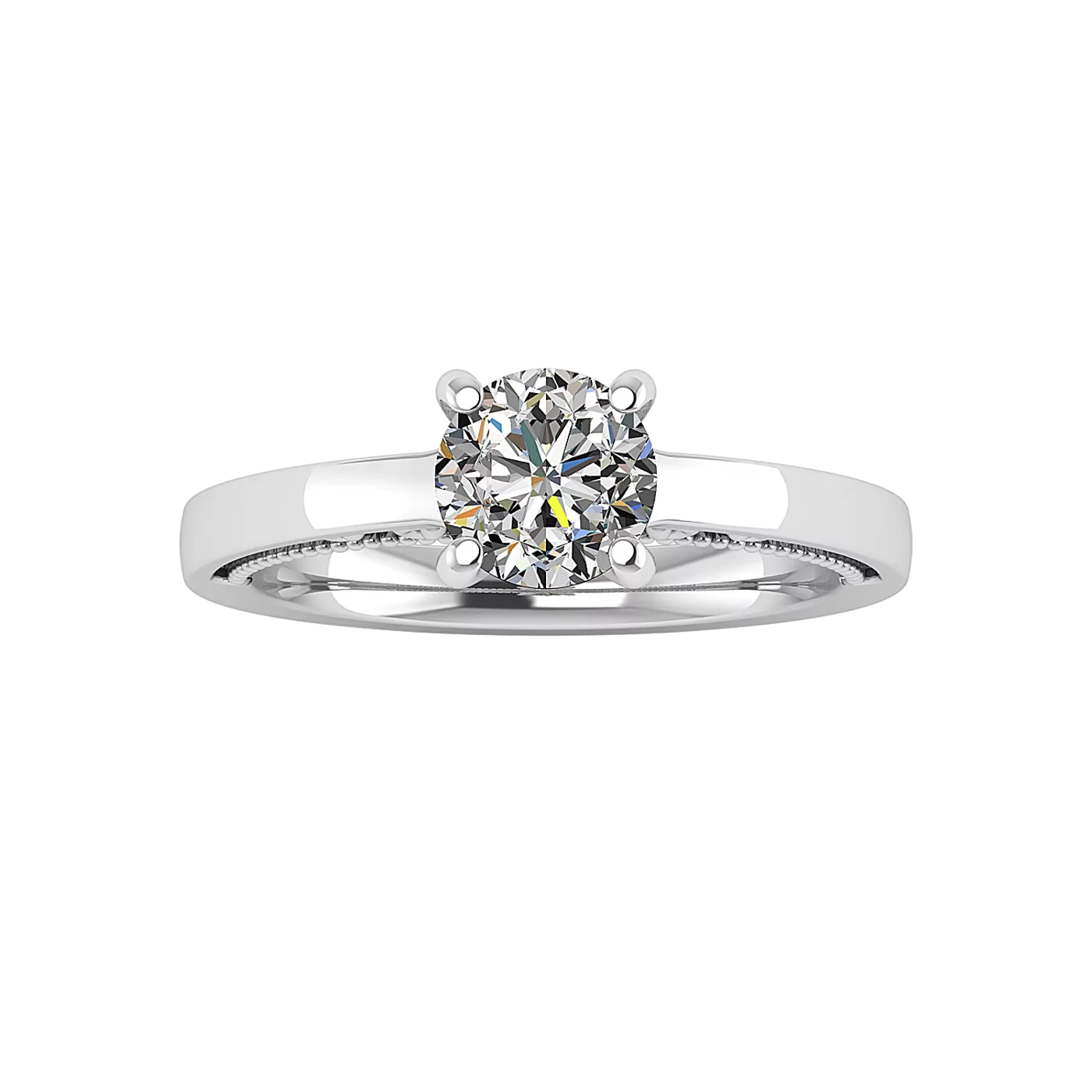 Classic Solitaire Focus 18K White Gold Engagement Ring
