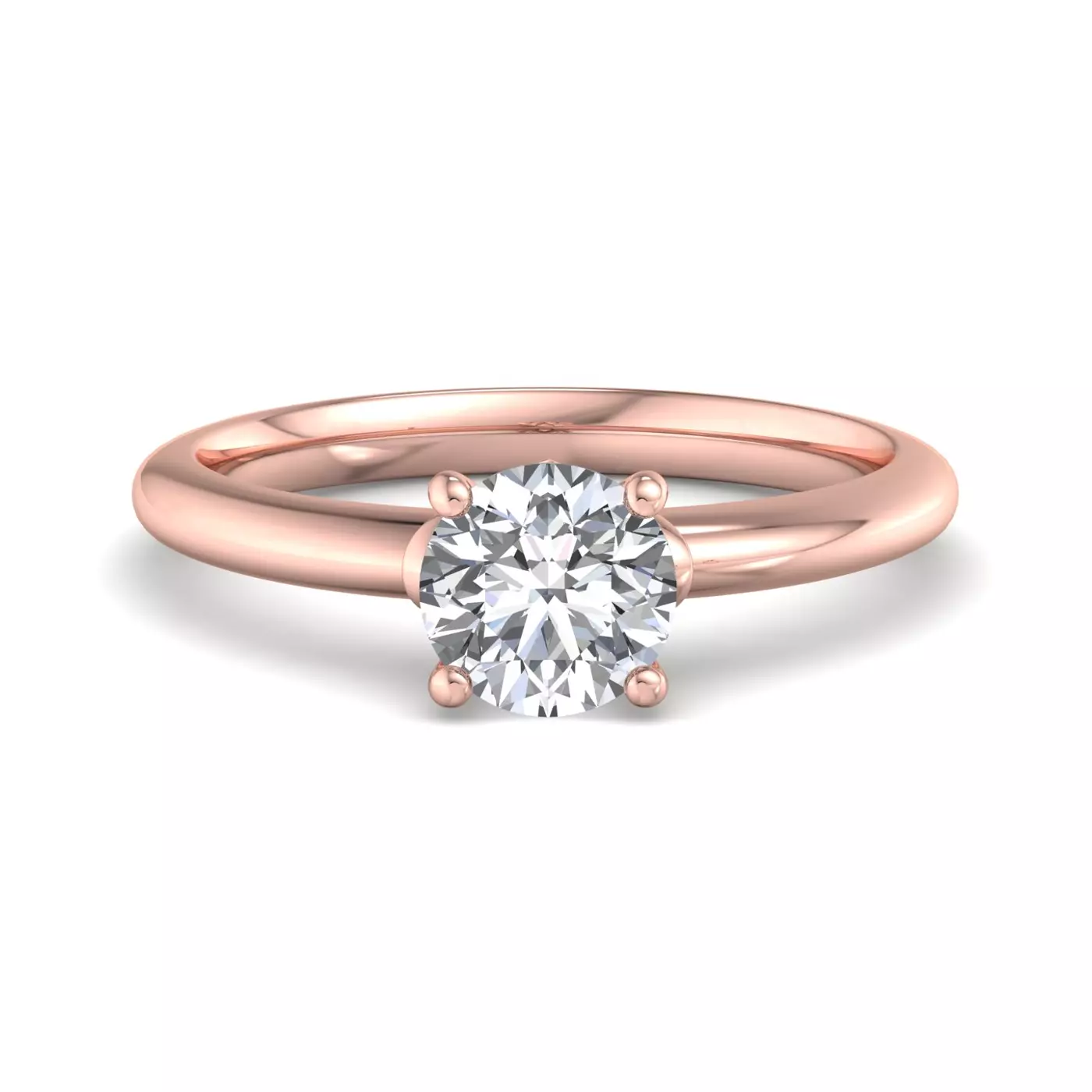 Classic Solitaire Focus 14K Rose Gold Engagement Ring