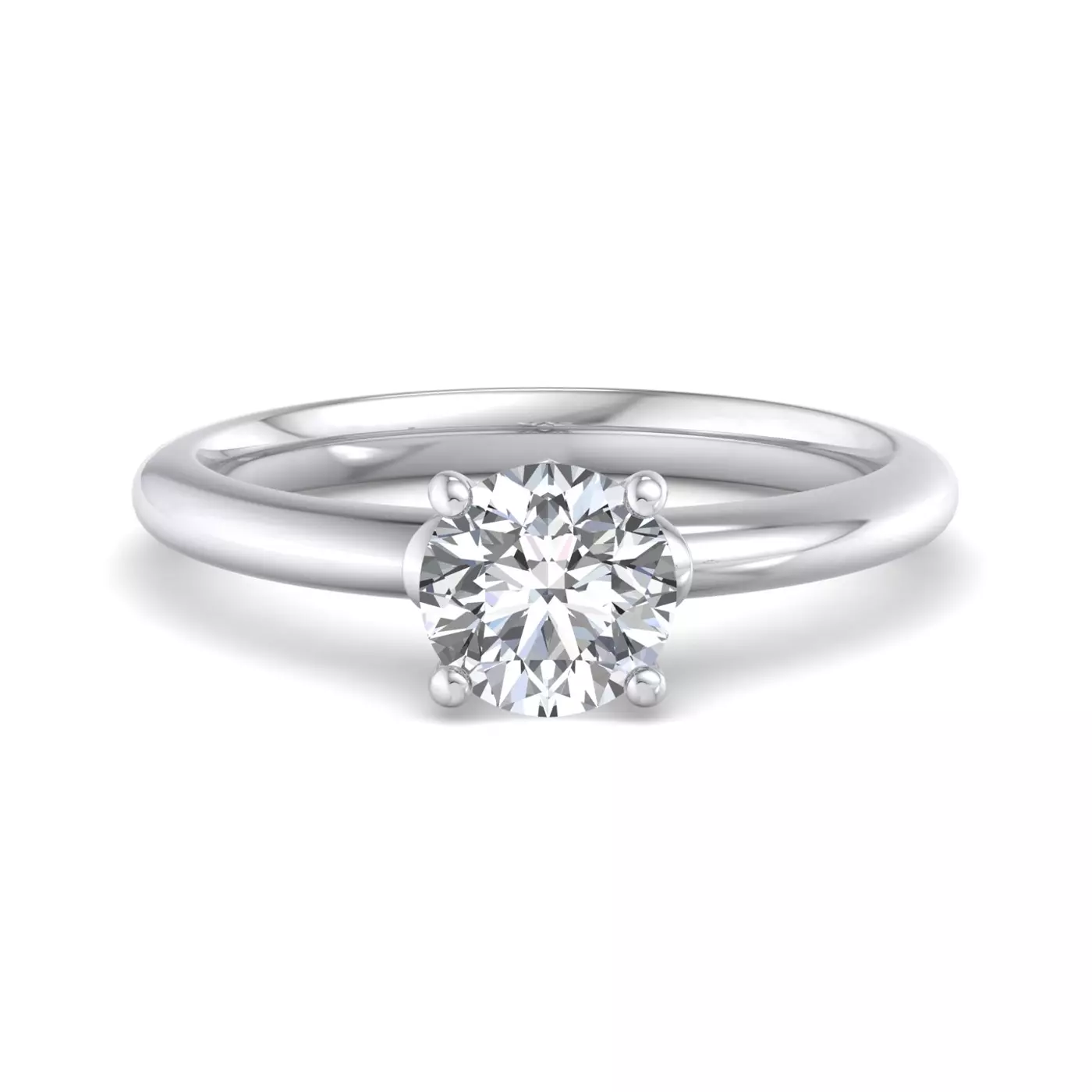 Classic Solitaire Focus 14K White Gold Engagement Ring