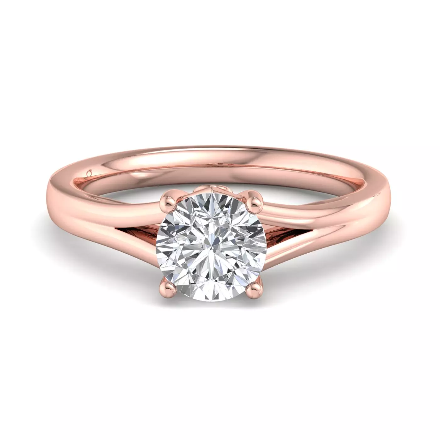 Classic Solitaire Focus 14K Rose Gold Engagement Ring