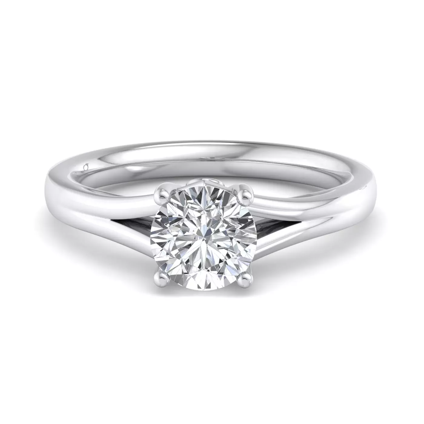 Classic Solitaire Focus 18K White Gold Engagement Ring