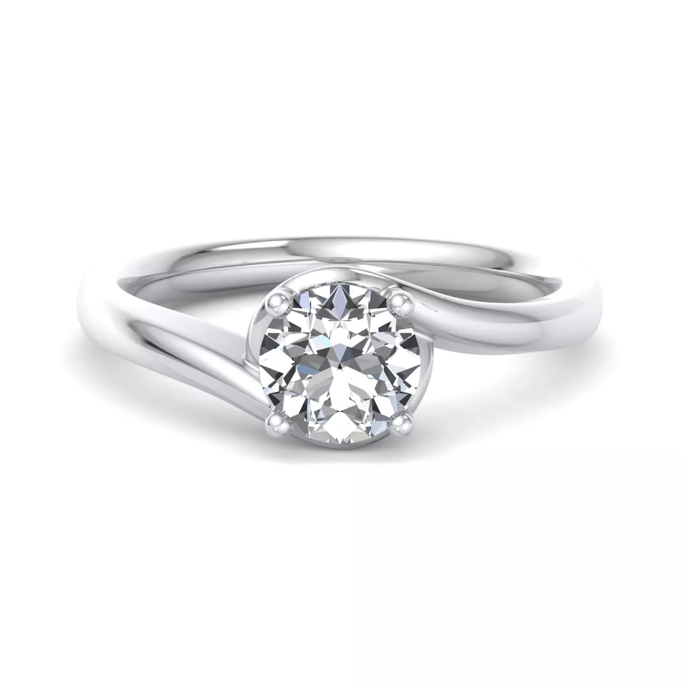 Classic Solitaire Focus 14K White Gold Engagement Ring