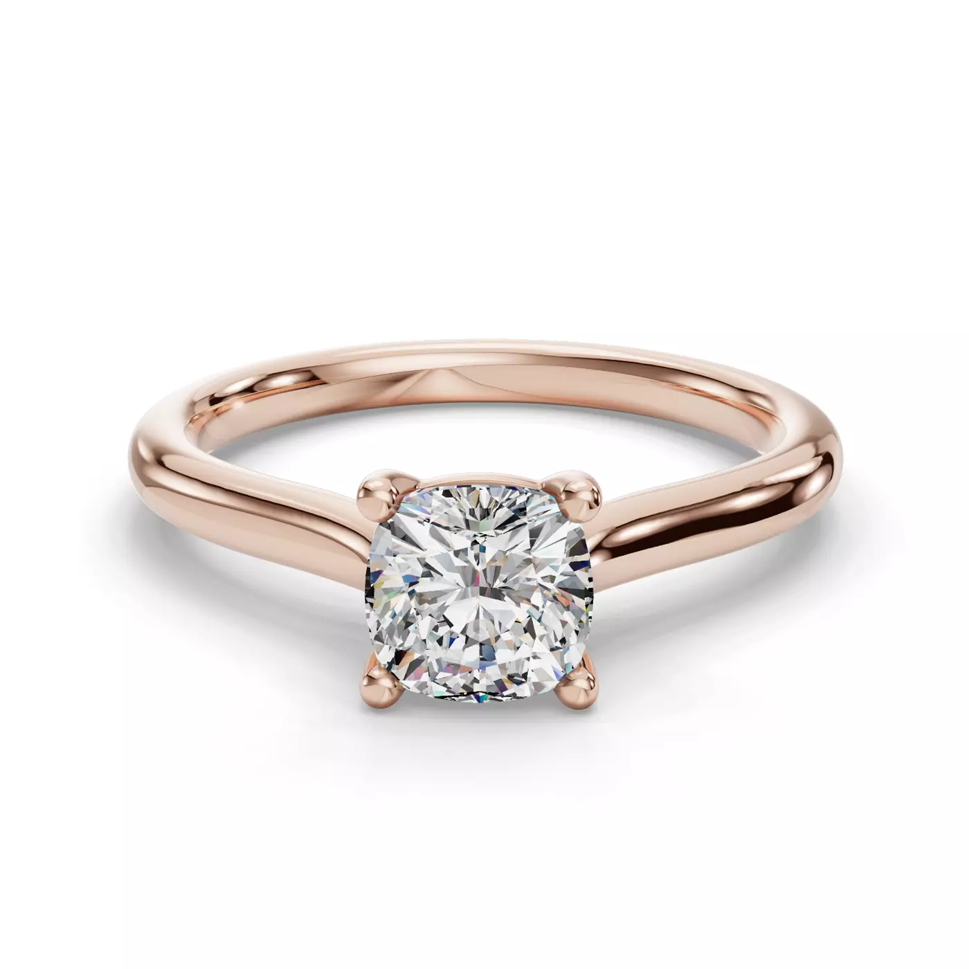 Cathedral Profile 14K Rose Gold Engagement Ring