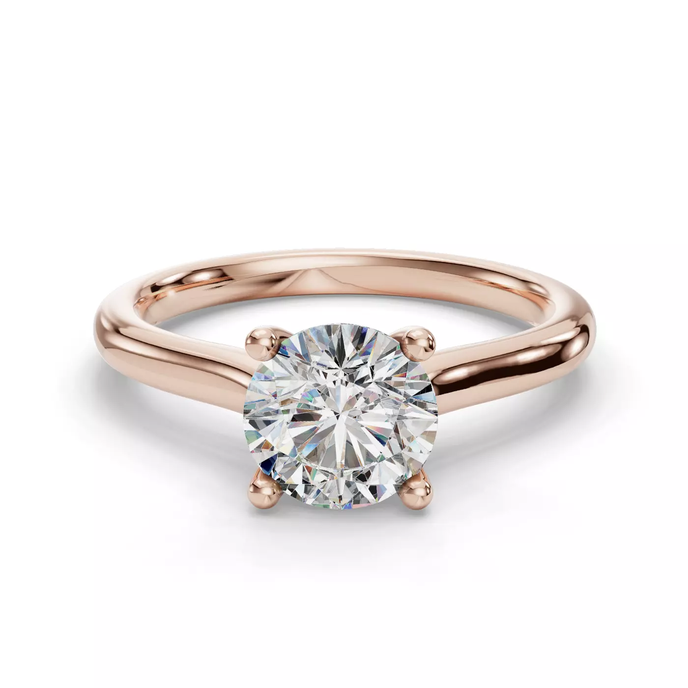 Cathedral Profile 14K Rose Gold Engagement Ring