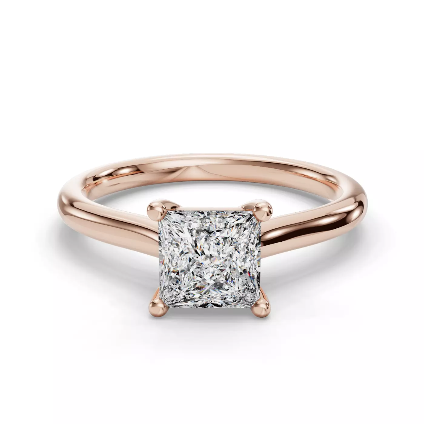 Cathedral Profile 14K Rose Gold Engagement Ring