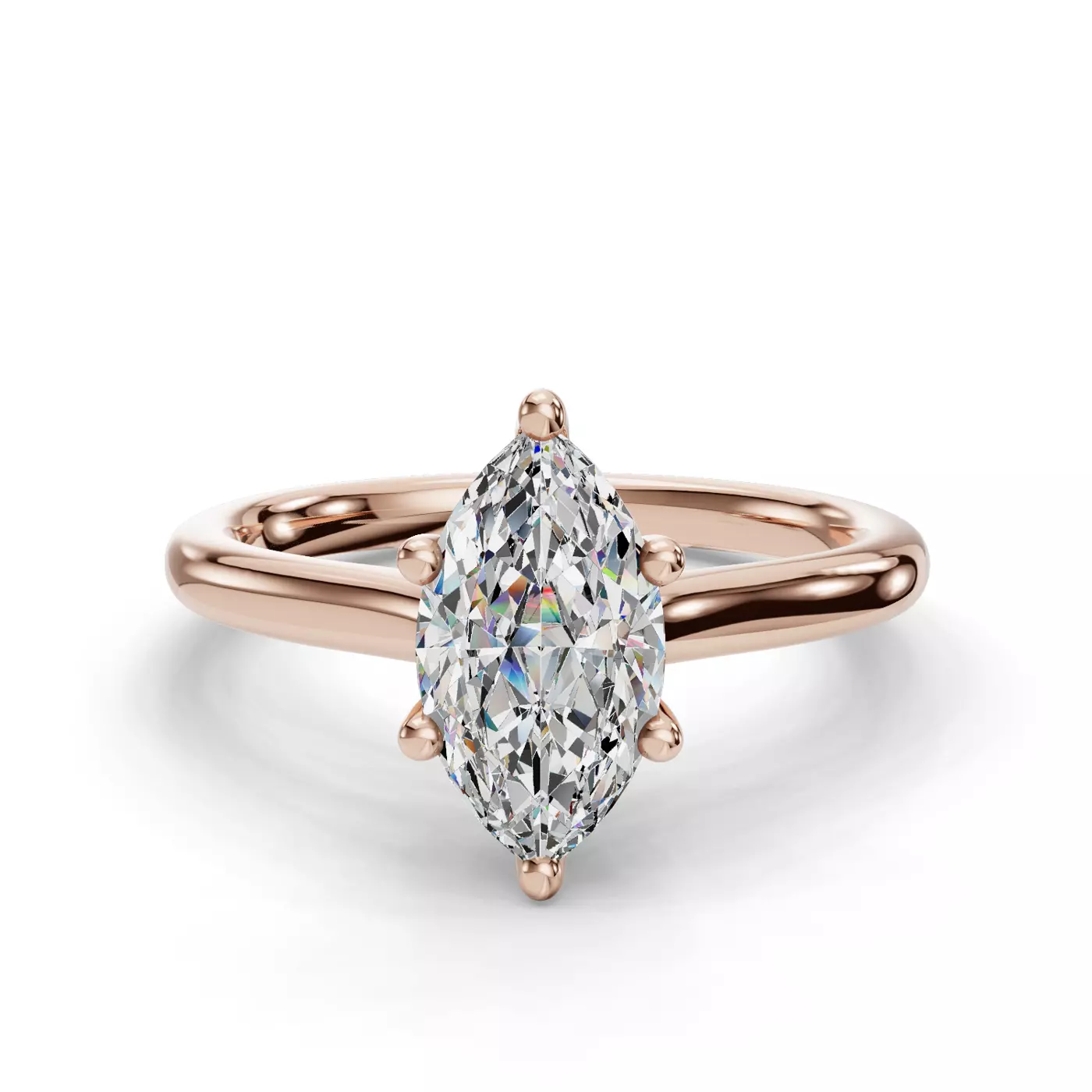 Cathedral Profile 14K Rose Gold Engagement Ring