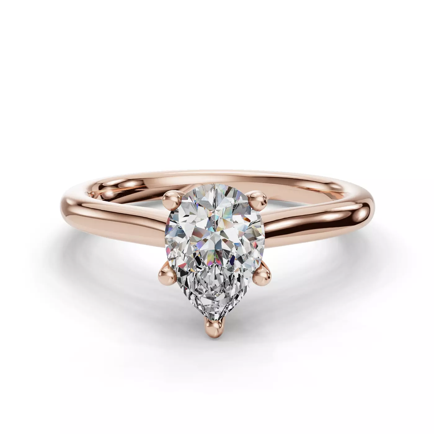 Cathedral Profile 14K Rose Gold Engagement Ring
