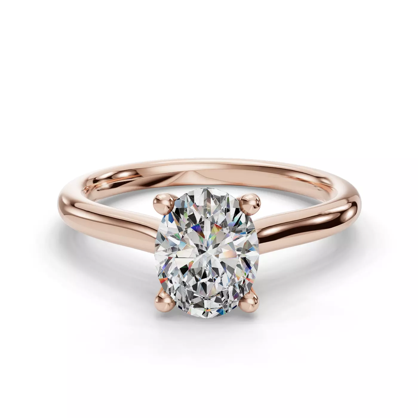 Cathedral Profile 14K Rose Gold Engagement Ring