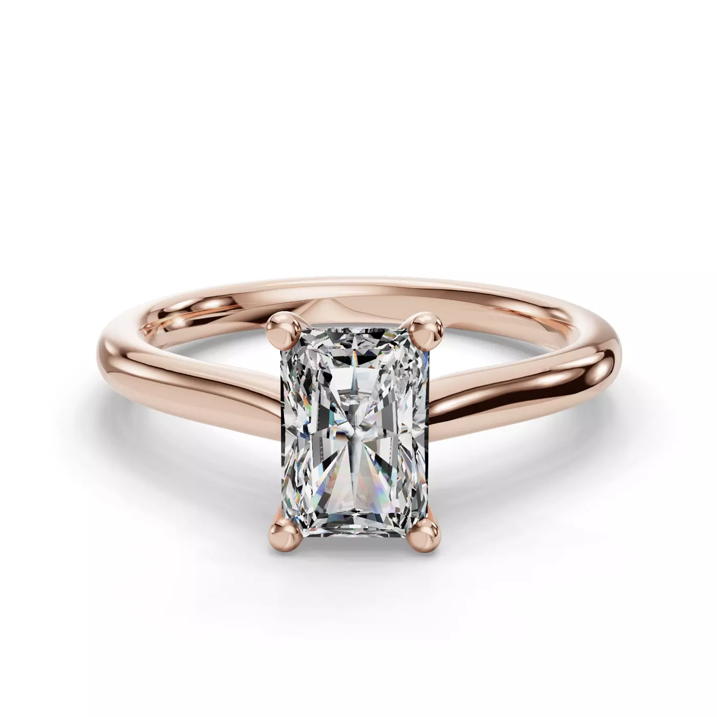 Cathedral Profile 14K Rose Gold Engagement Ring