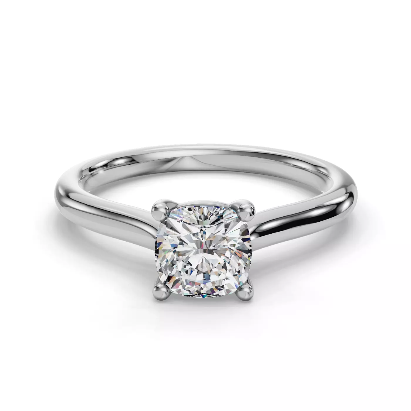 Cathedral Profile 14K White Gold Engagement Ring
