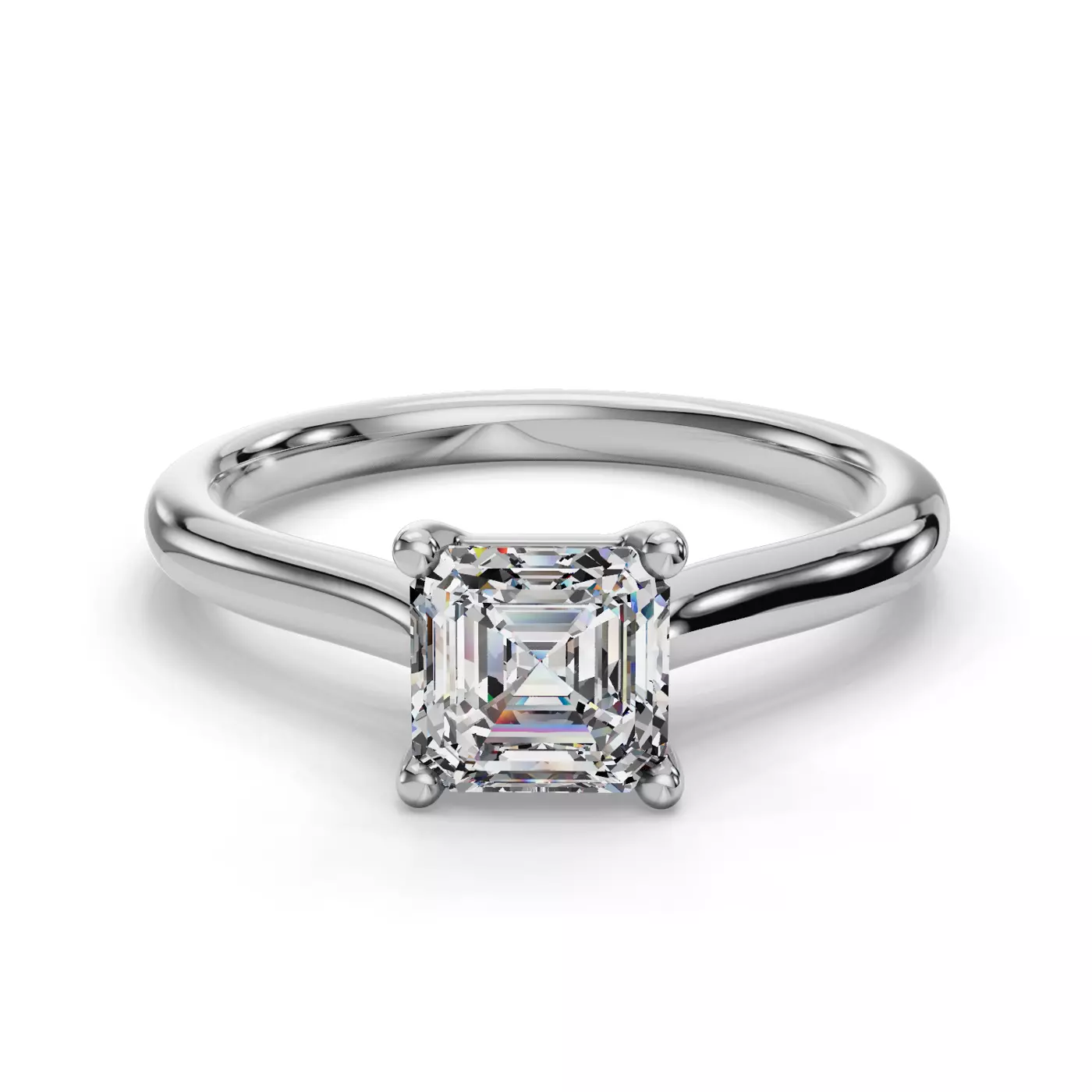 Cathedral Profile 14K White Gold Engagement Ring
