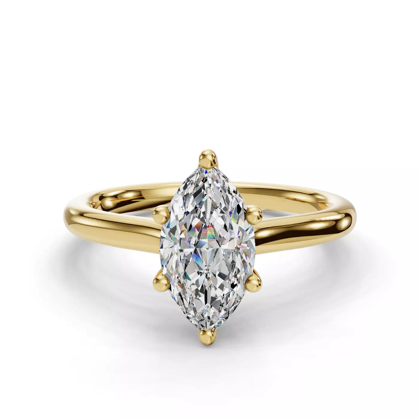Cathedral Profile 14K Yellow Gold Engagement Ring