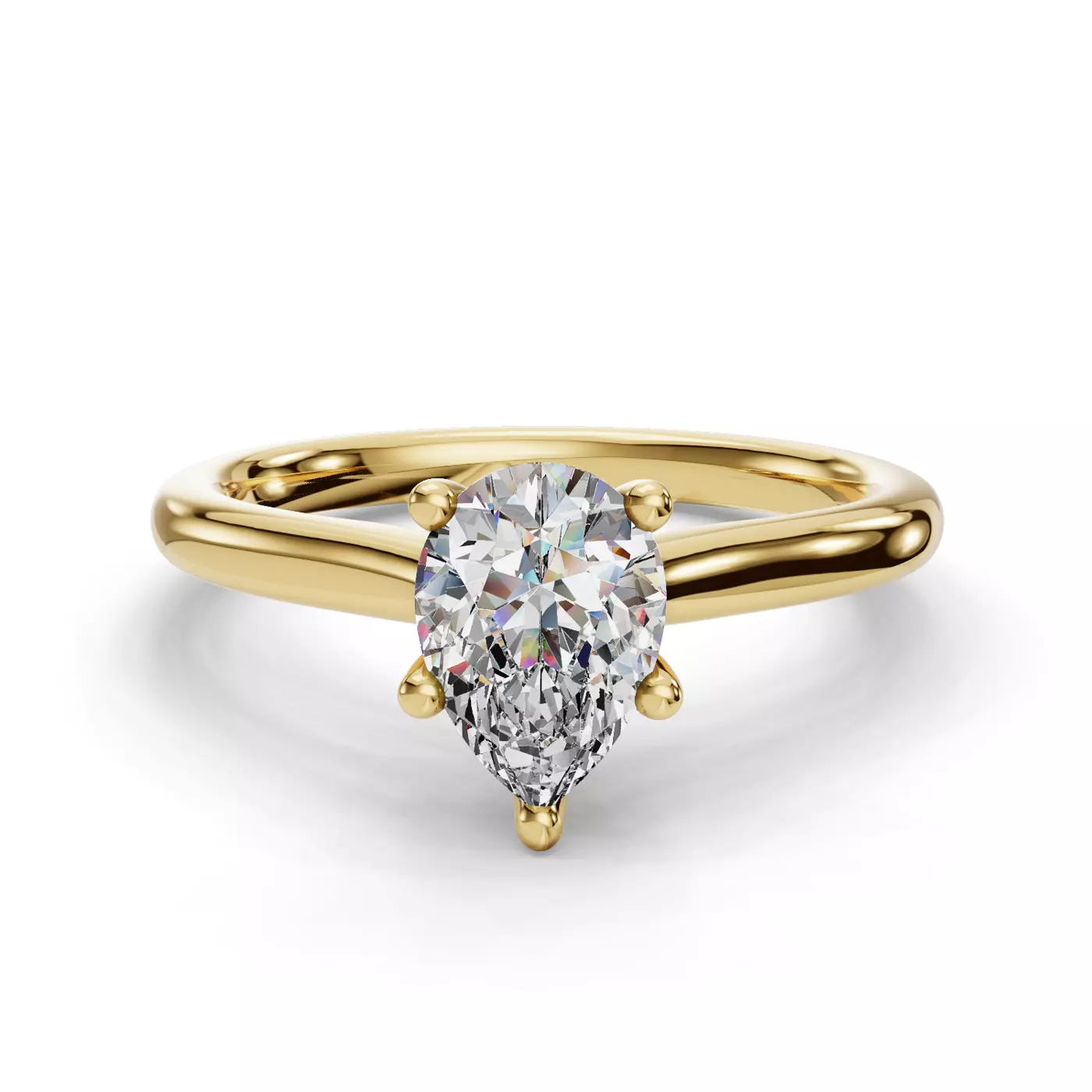 Cathedral Profile 14K Yellow Gold Engagement Ring