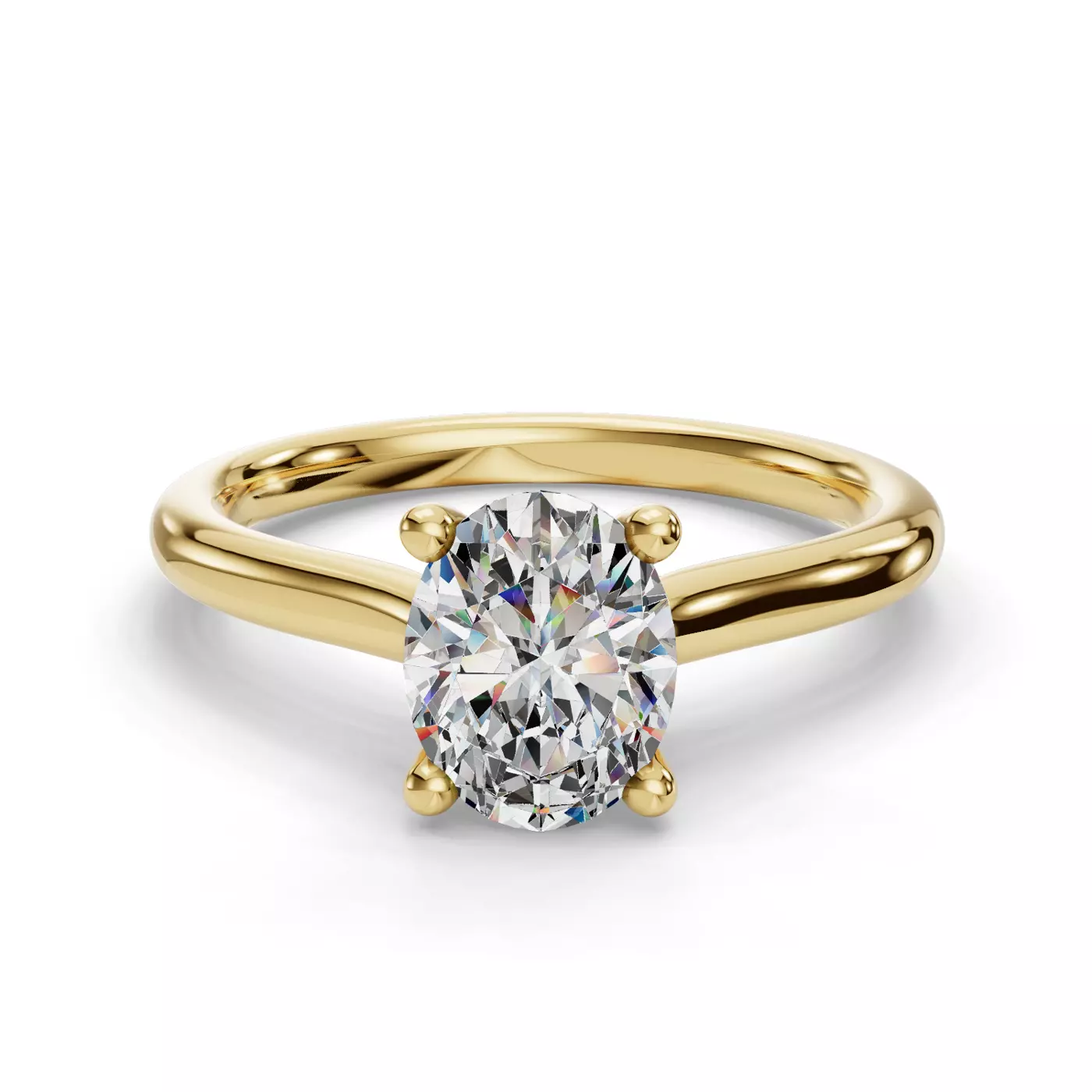 Cathedral Profile 14K Yellow Gold Engagement Ring
