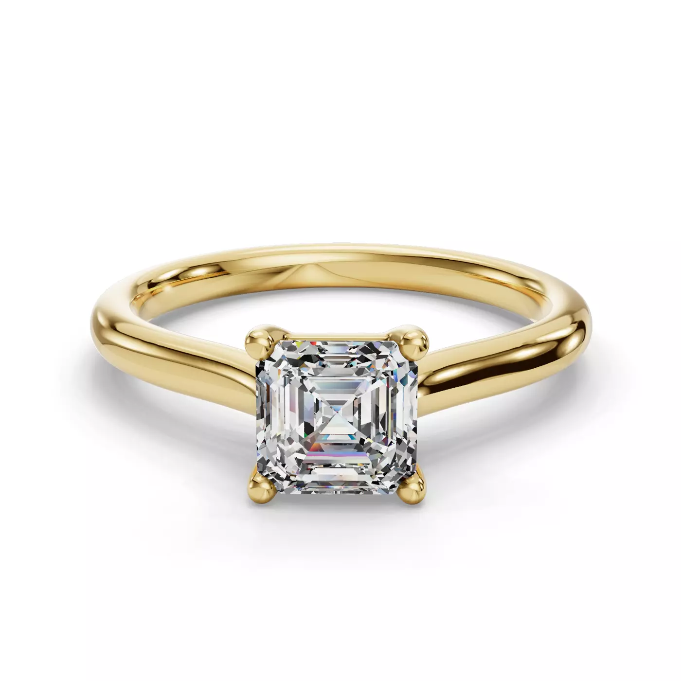 Cathedral Profile 14K Yellow Gold Engagement Ring
