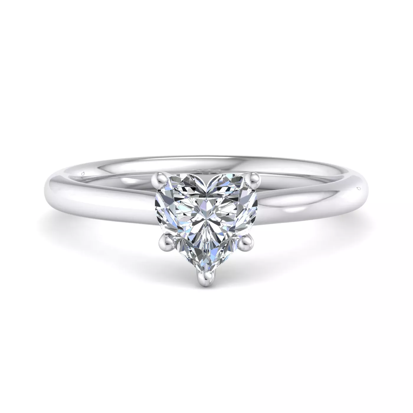 Cathedral Profile 18K White Gold Engagement Ring