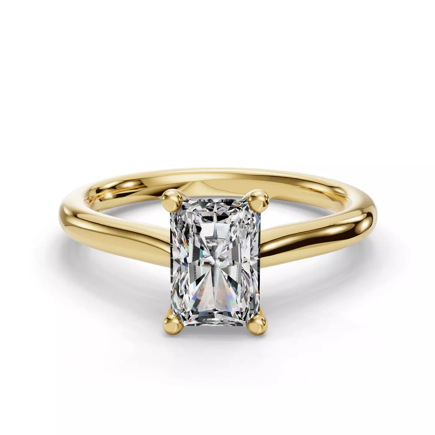 Cathedral Profile 18K Yellow Gold Engagement Ring