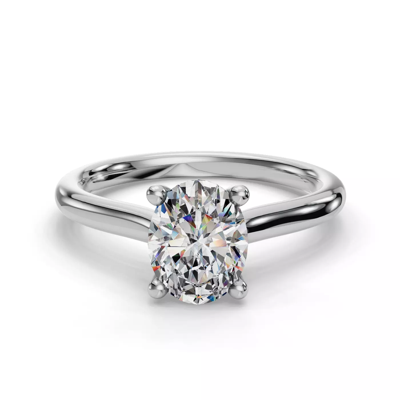 Cathedral Profile Platinum Engagement Ring