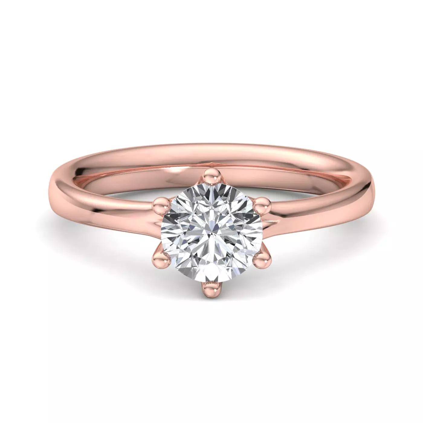 Classic Solitaire Focus 14K Rose Gold Engagement Ring