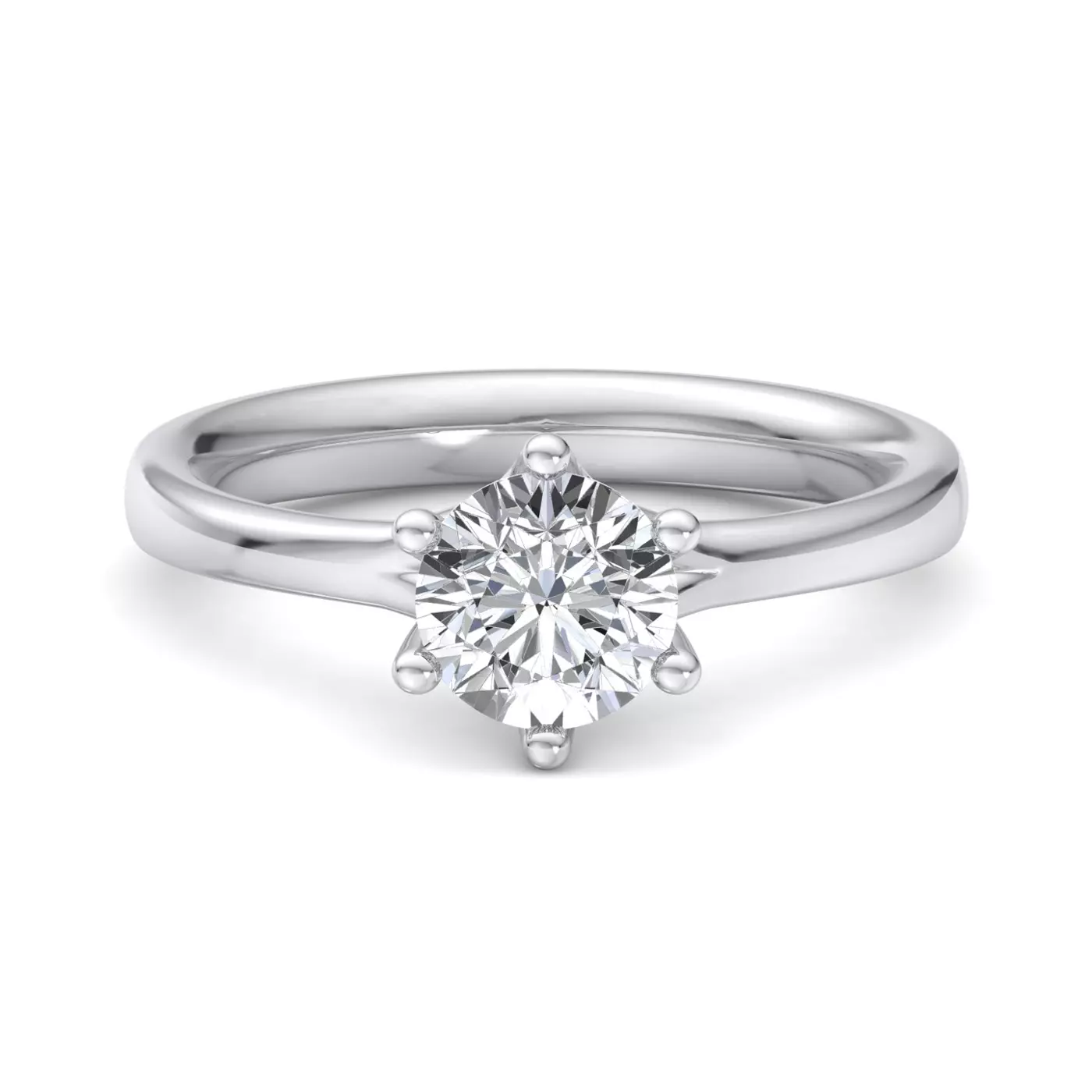 Classic Solitaire Focus 14K White Gold Engagement Ring