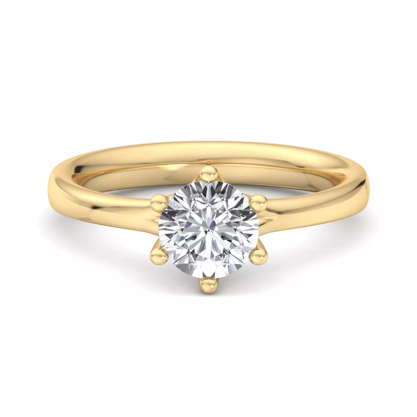 Classic Solitaire Focus 14K Yellow Gold Engagement Ring