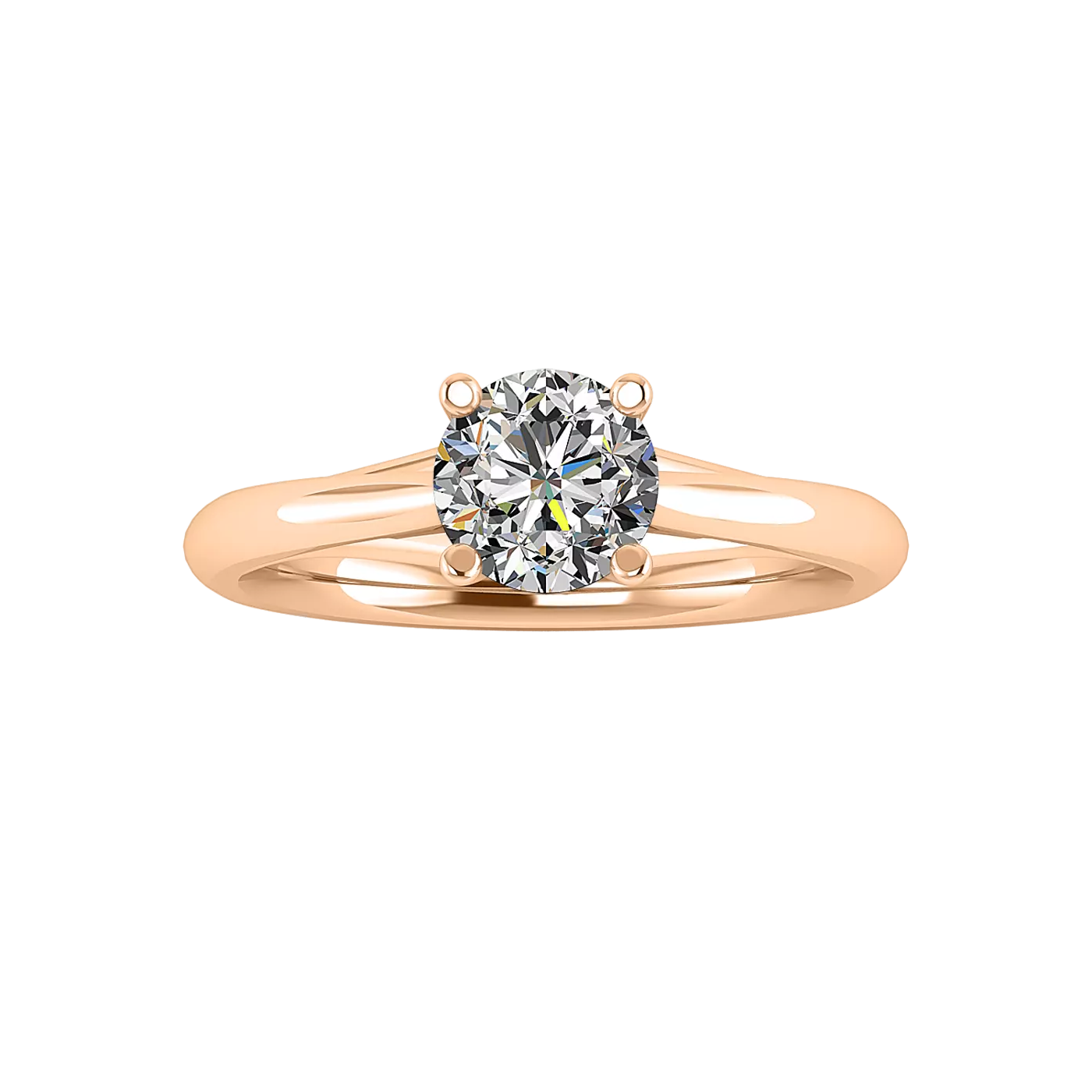 Classic Solitaire Focus 14K Rose Gold Engagement Ring