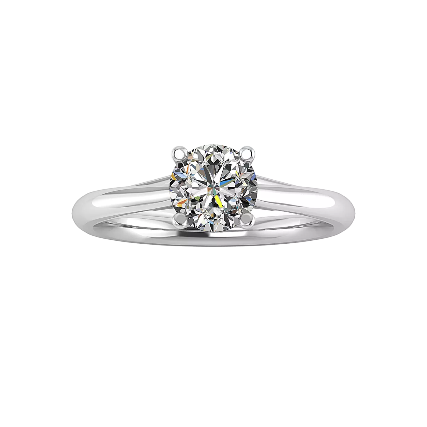 Classic Solitaire Focus 14K White Gold Engagement Ring
