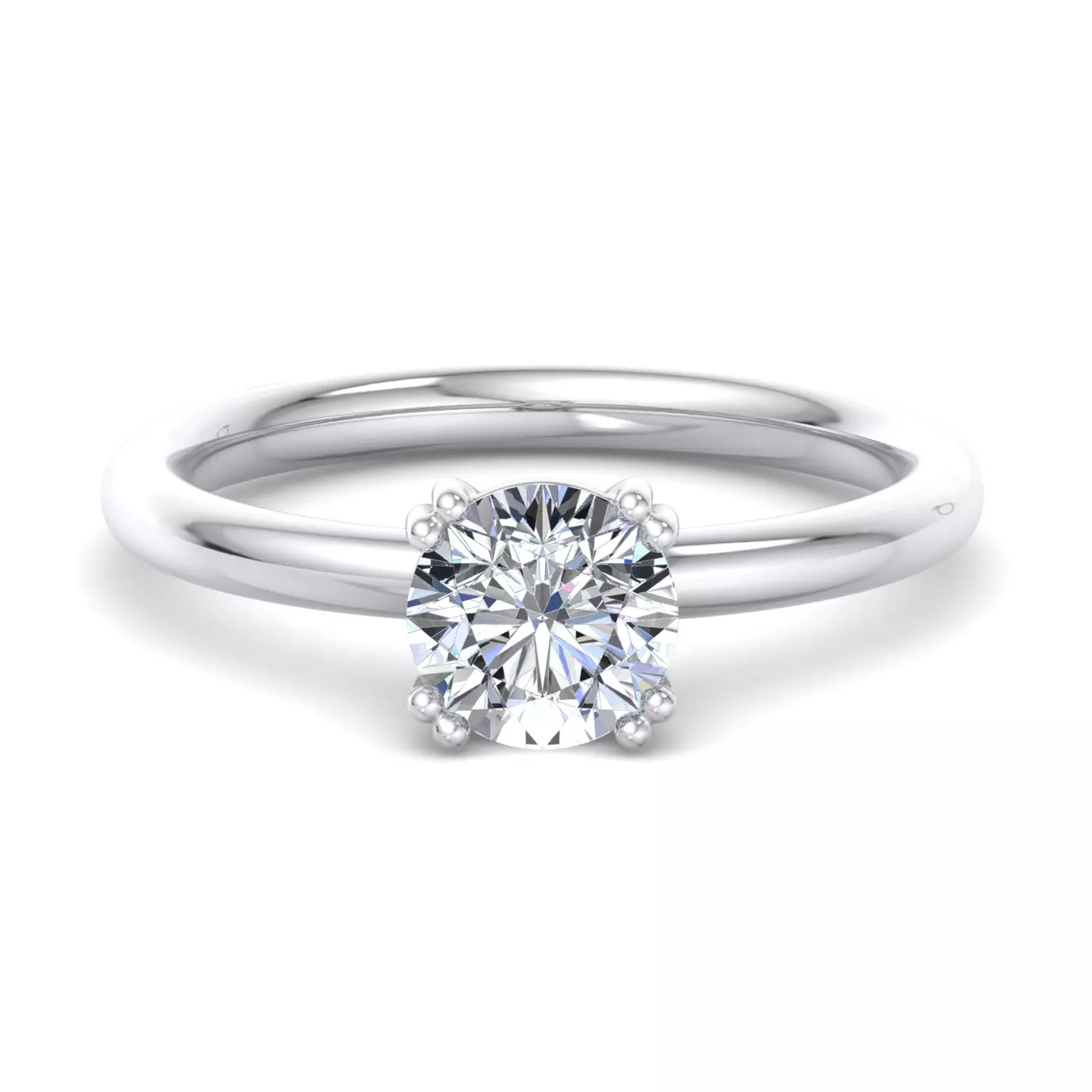 Classic Solitaire Focus 14K White Gold Engagement Ring