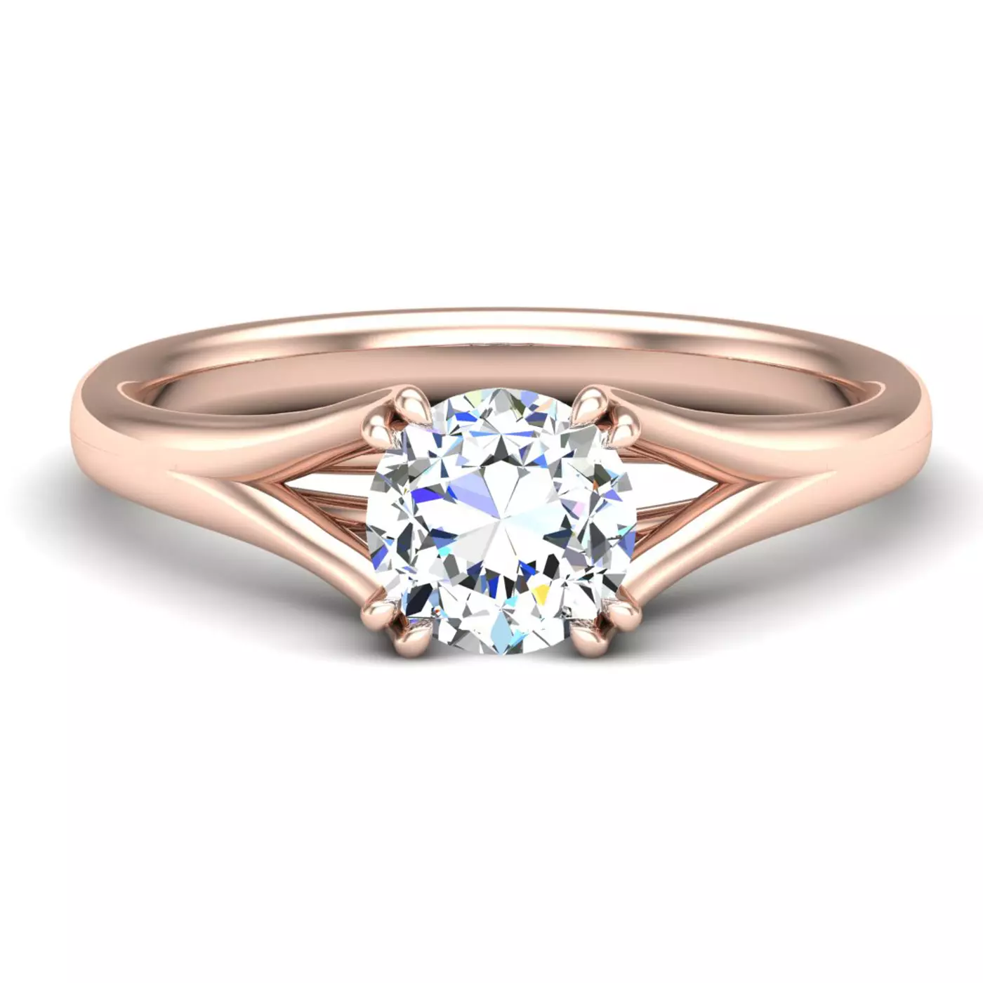 Classic Solitaire Focus 14K Rose Gold Engagement Ring