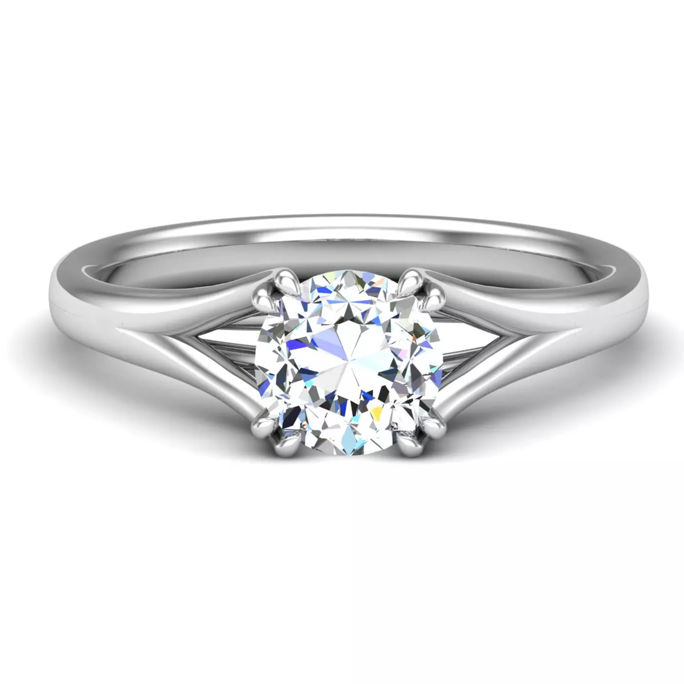 Classic Solitaire Focus 14K White Gold Engagement Ring