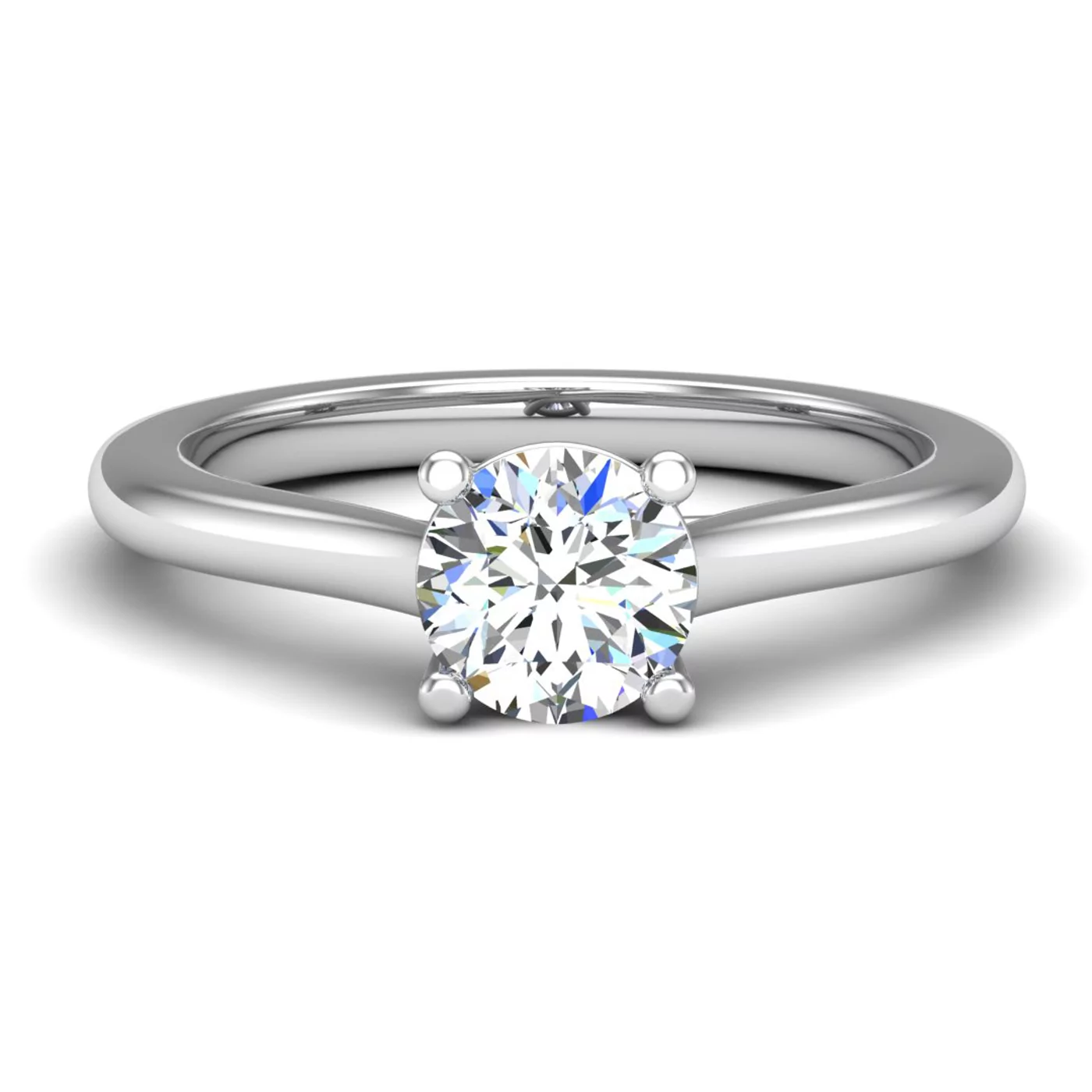 Classic Solitaire Focus 18K White Gold Engagement Ring