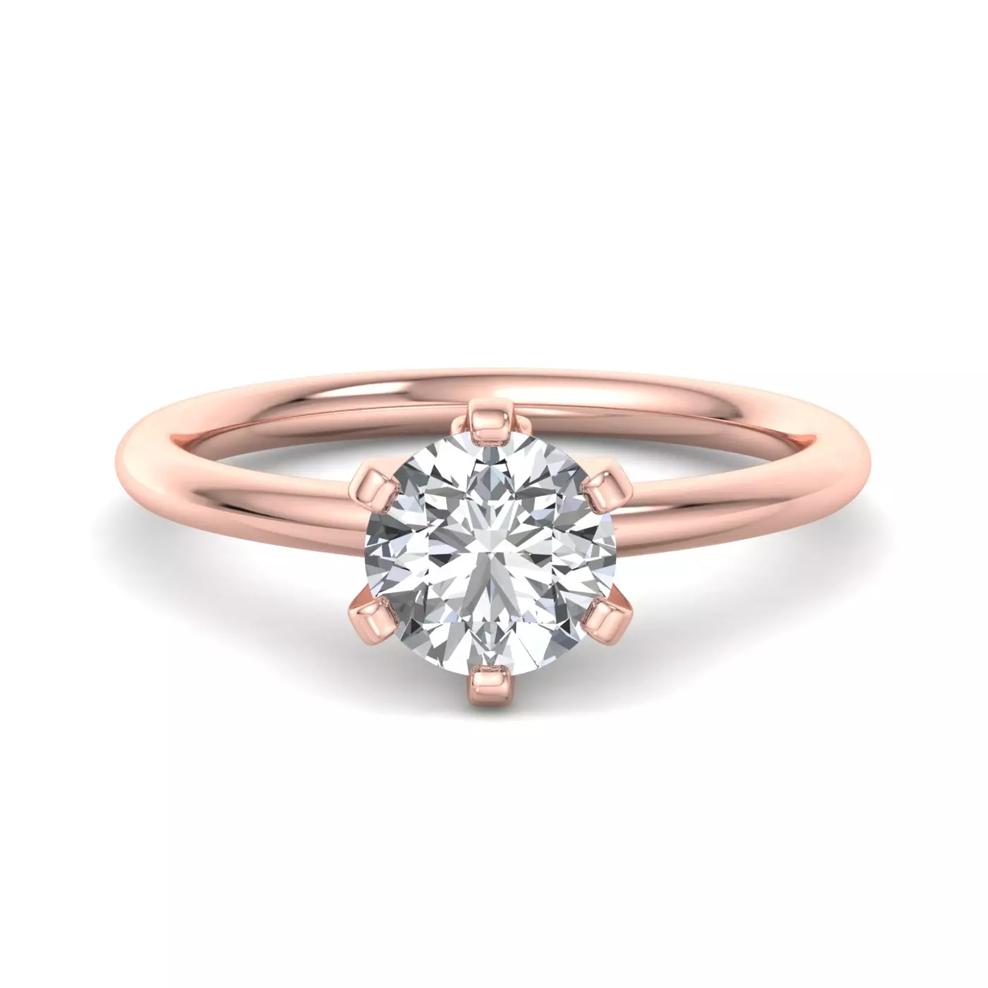 Classic Solitaire Focus 14K Rose Gold Engagement Ring