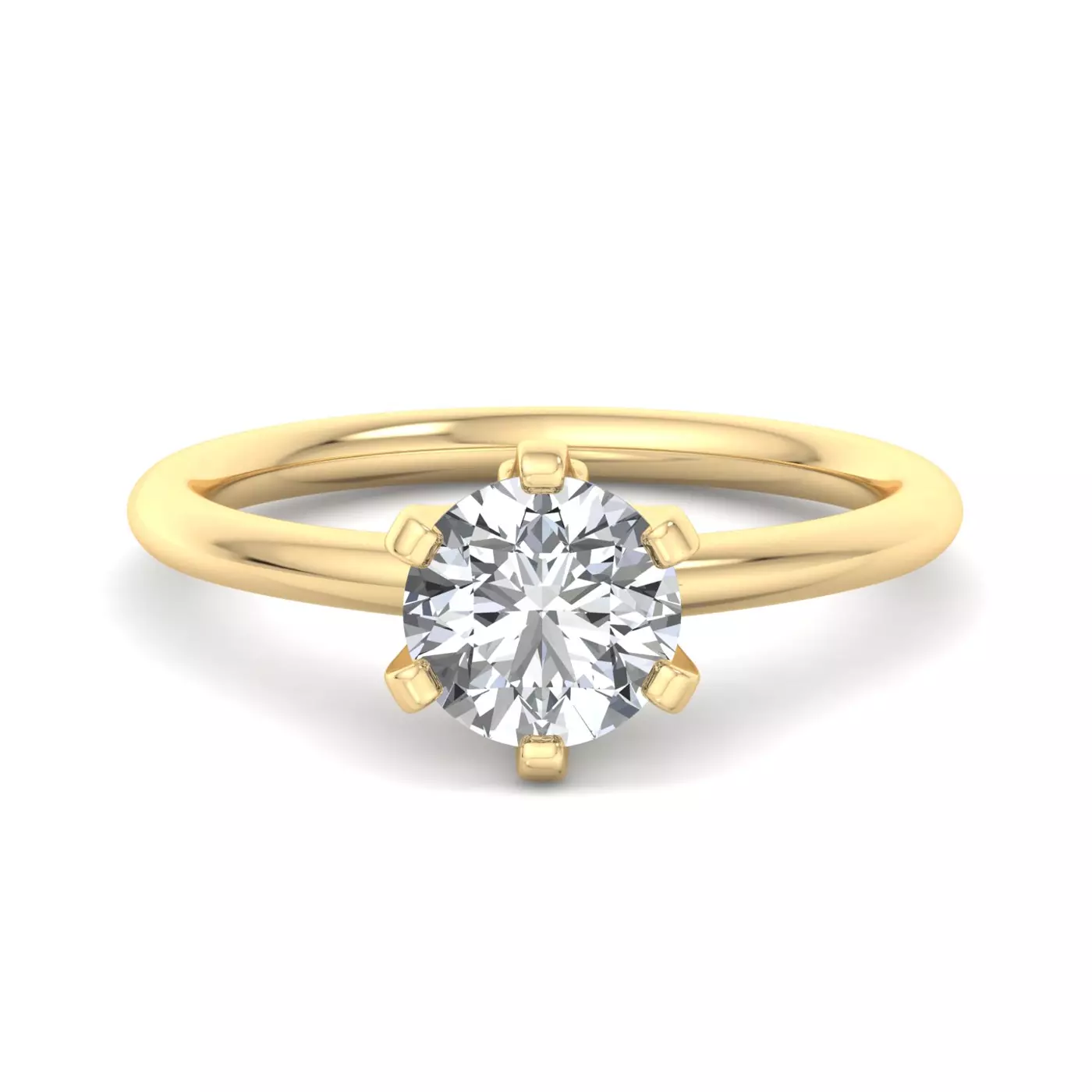 Classic Solitaire Focus 14K Yellow Gold Engagement Ring