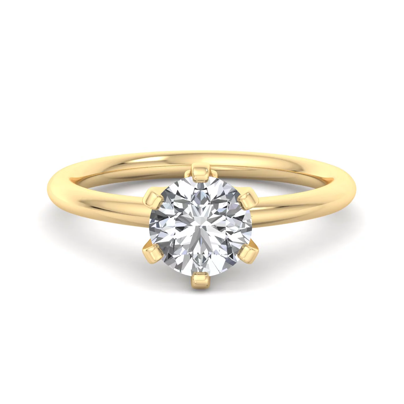 Classic Solitaire Focus 18K Yellow Gold Engagement Ring