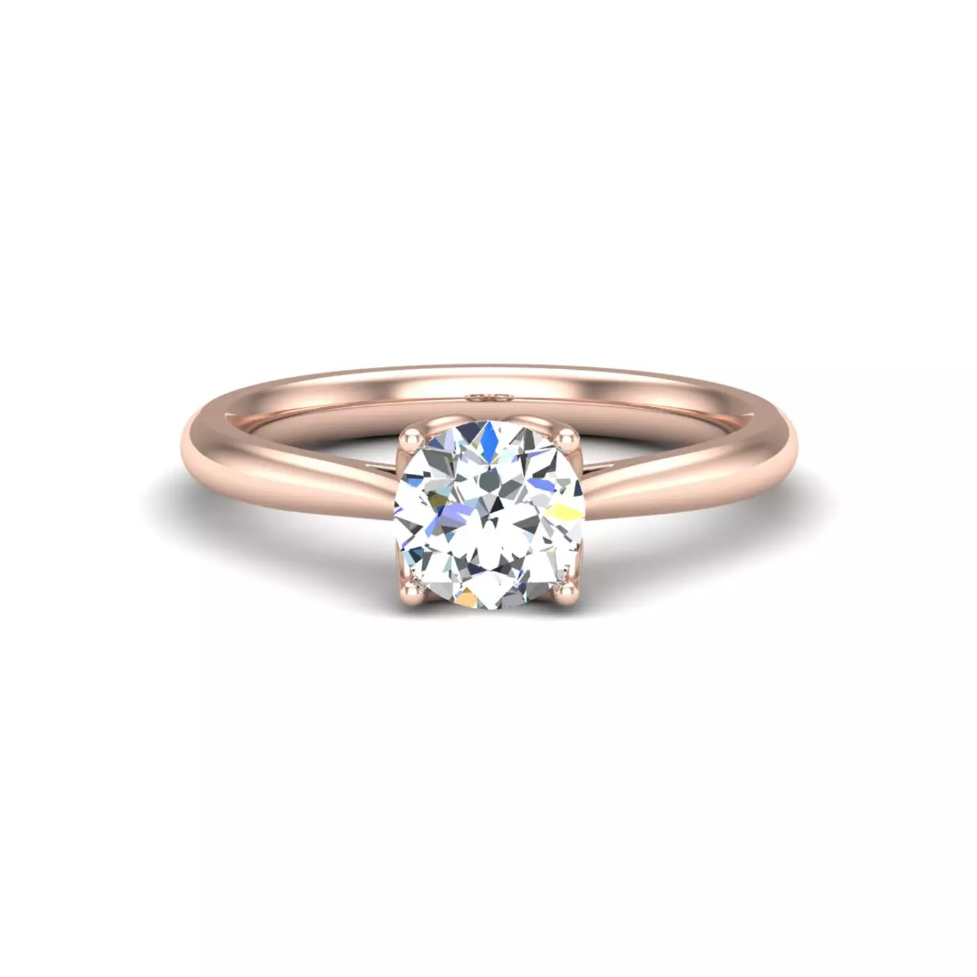 Flower-Bed Setting 14K Rose Gold Engagement Ring